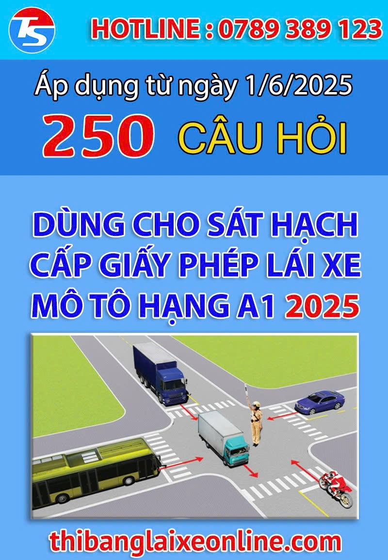 Ôn thi lý thuyết A1 250 câu hỏi