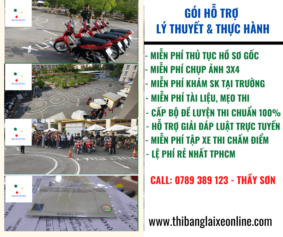 Thi Bằng Lái Xe Máy A1 TPHCM - Miễn Phí Hồ Sơ, Khám SK